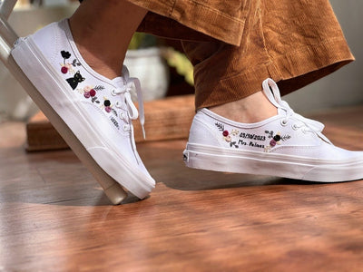 Black Cat Rose Converse Embroidery