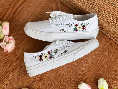 Anemone Rose Wedding Converse Embroidery