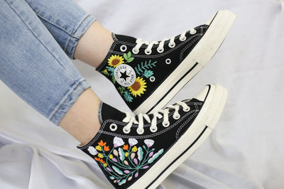 Sunflower Garden Converse Embroidery