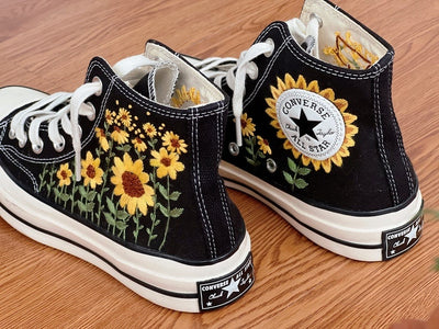 Sunflower Field Converse Embroidery