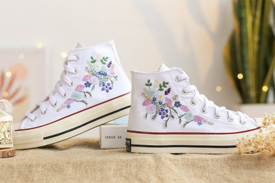 Pastel Wildflower Converse Embroidery