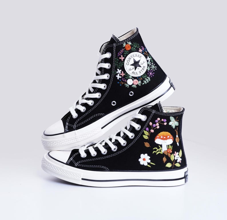 Mushroom Meadow Converse Embroidery