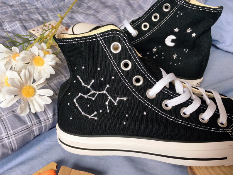 Constellation and Moon Converse Embroidery