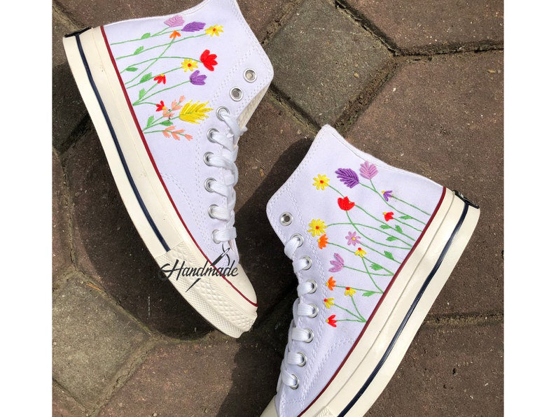 Wildflower Meadow Converse Embroidery