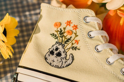 Witch Hat Pumpkin Converse Embroidery