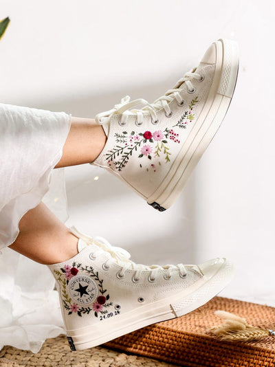 Wedding Flowers Embroidered Converse