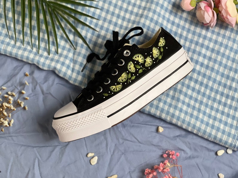 Lime Slice Converse Embroidery