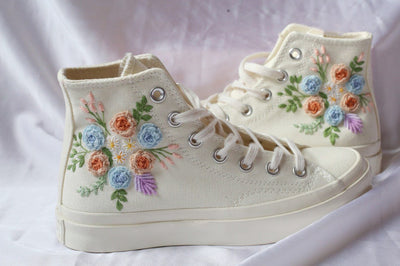 Pastel Bouquet Converse Embroidery