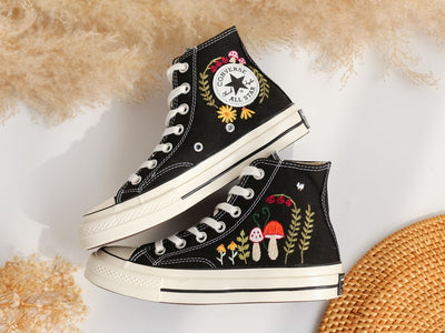 Mushroom Embroidered Converse High Top