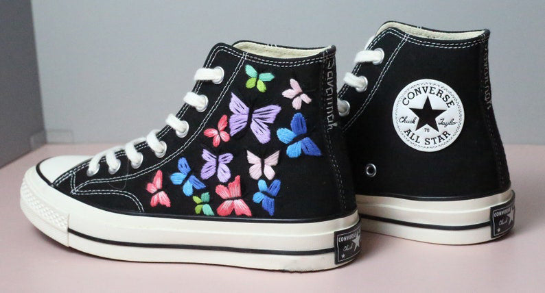 Butterfly Garden Converse Embroidery