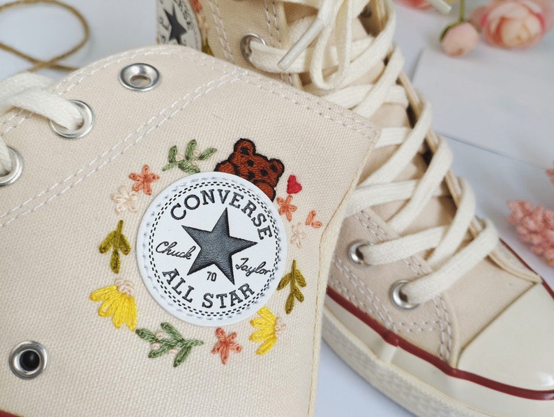 Sunny Daisy & Wildflower Embroidered Converse