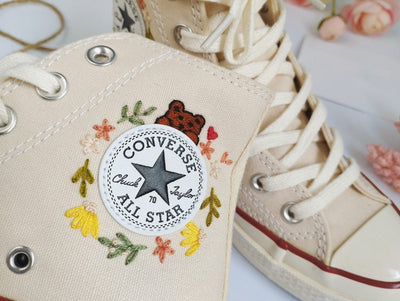Sunny Daisy & Wildflower Embroidered Converse