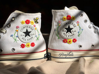 Bouquet Daisy Wreath Converse Embroidery