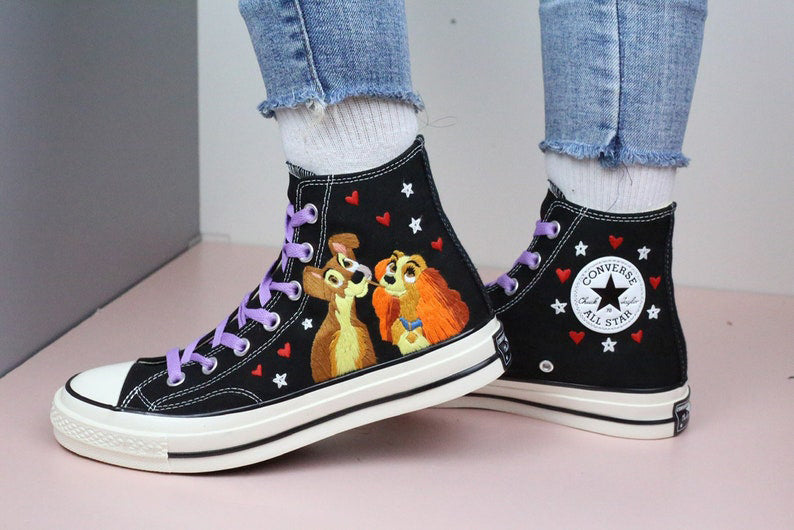 Dog Couple Converse Embroidery