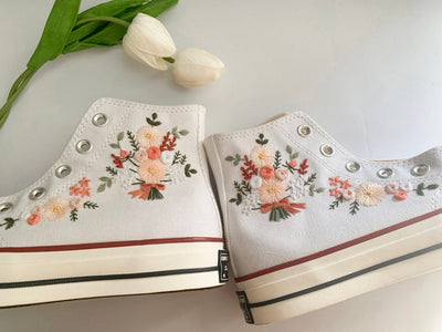 Pastel Bouquet Converse Embroidery