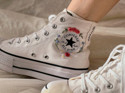 Rose Bouquet Converse Embroidery