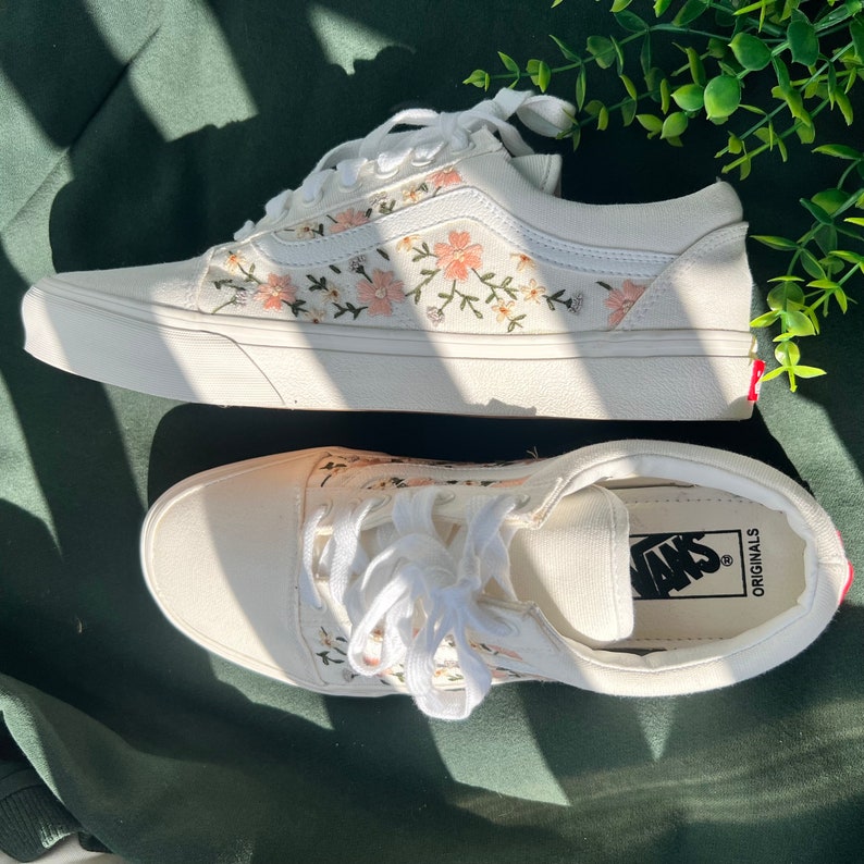 Peach Blossom Vine Converse Embroidery
