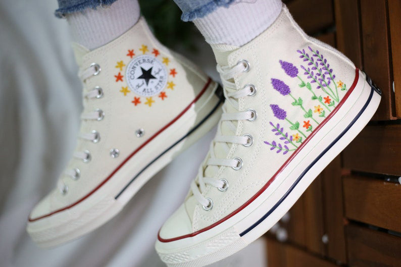 Lavender & Star Converse Embroidery
