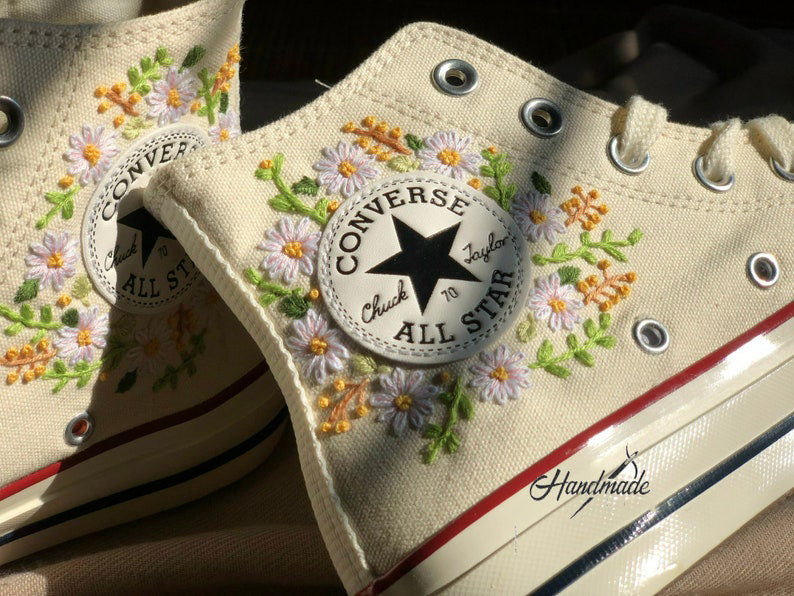 Daisy Wreath Converse Embroidery