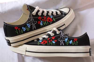 Poppy Ballet Converse Embroidery