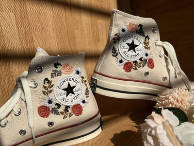 Autumn Wildflower Bouquet Converse Embroidery