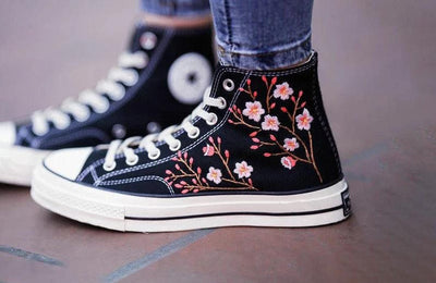 Cherry Blossom Branch Converse Embroidery