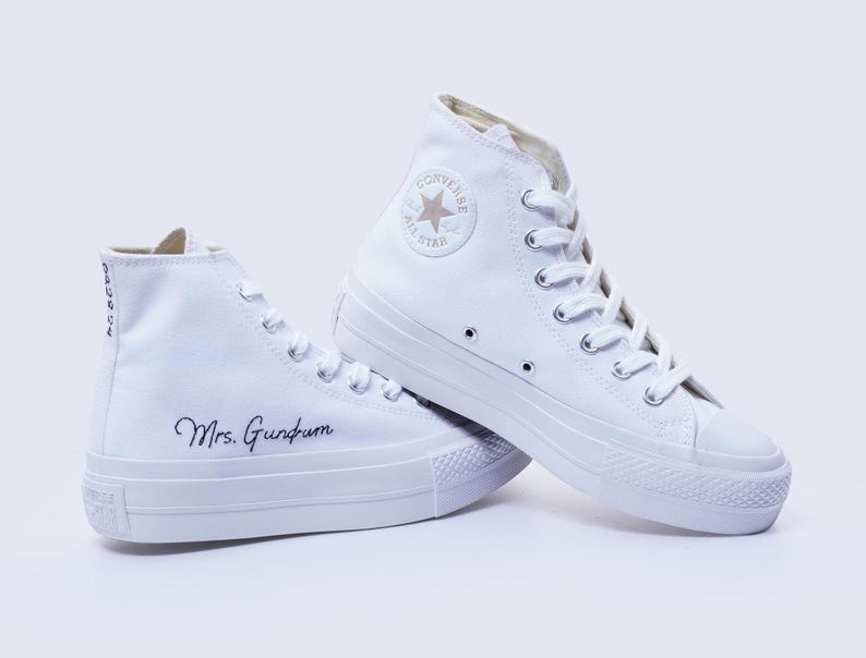 White Flowers Embroidered Sneakers