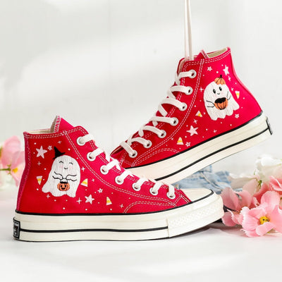 Ghost Embroidered Converse Shoes