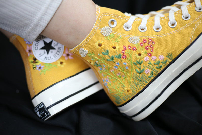 Wildflower Meadow Converse Embroidery