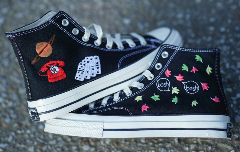 Saturn Phone Domino Converse Embroidery