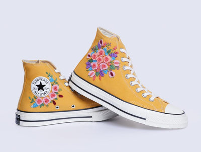 Rose Tulip Bouquet Converse Embroidery