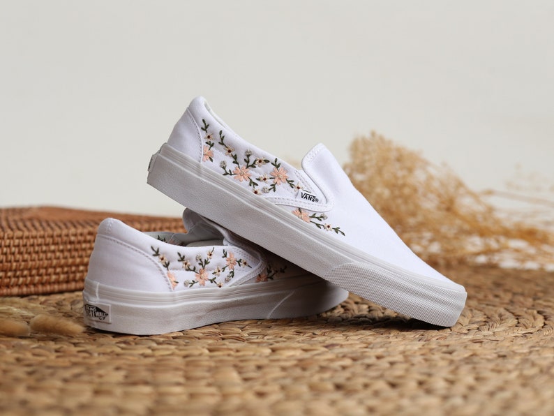 Peach Blossom Converse Embroidery