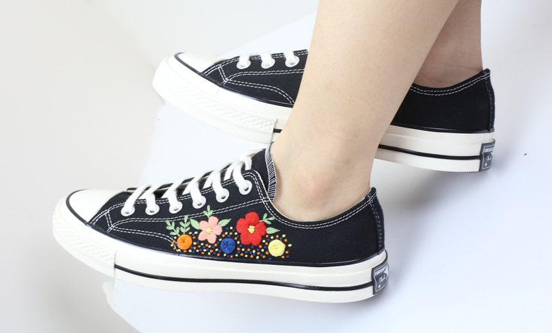 Wildflower Bouquet Converse Embroidery