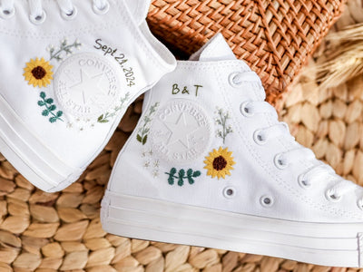 Sunflower Bouquet Converse Embroidery