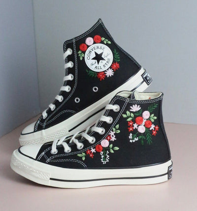 Rose Bouquet Converse Embroidery