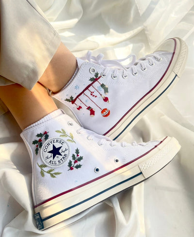 Converse Embroidered Sweet Orange Flower Garden