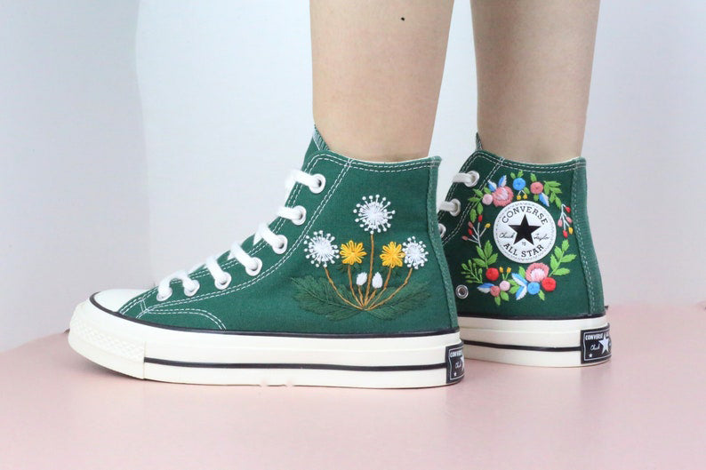 Dandelion Wreath Converse Embroidery