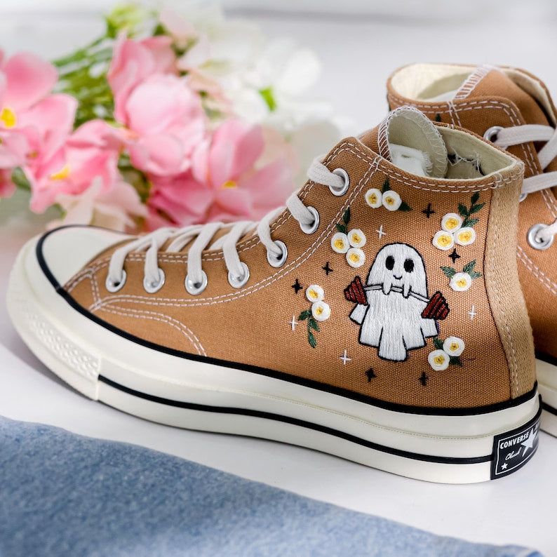 Halloween Embroidered Converse Shoes