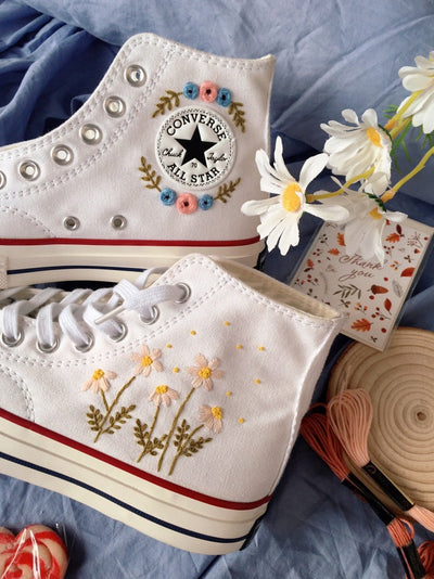 Love Daisy Converse Embroidery