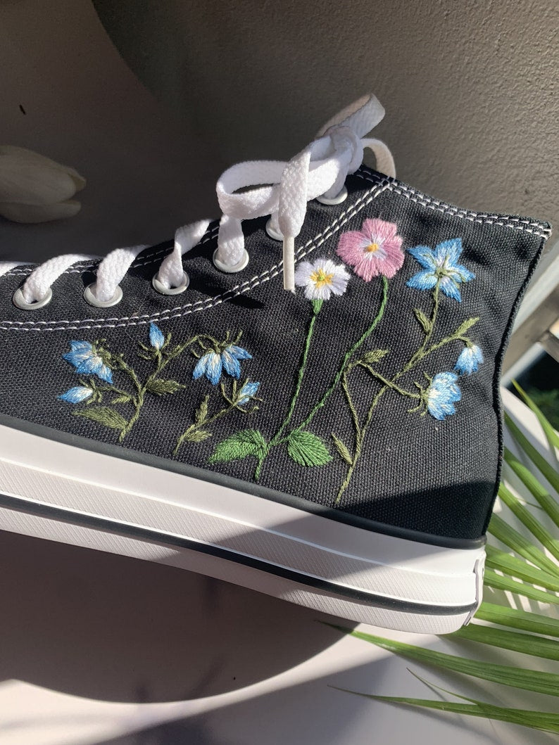 Wildflowers Converse Embroidery
