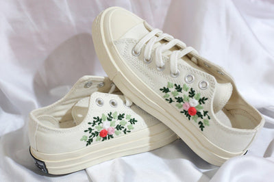 Rose Sprig Converse Embroidery
