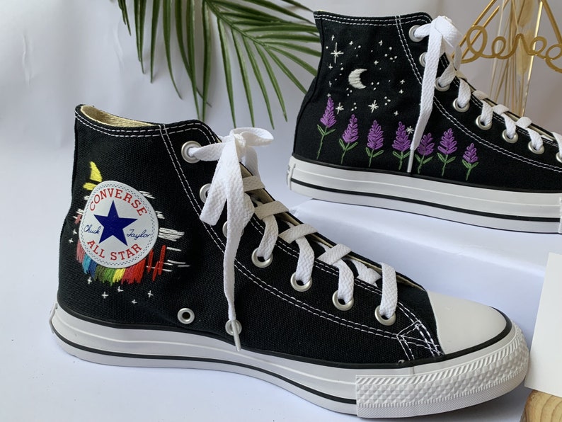 Lavender Moon Converse Embroidery