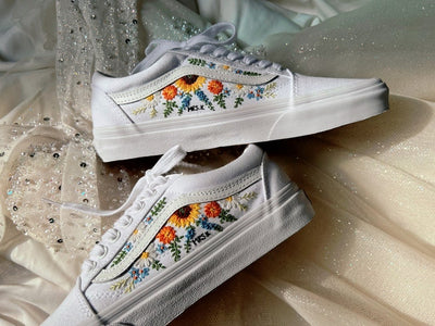 Sunflower Meadow Converse Embroidery