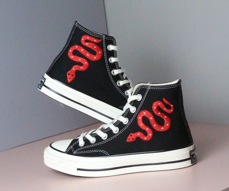 Starry Snake Converse Embroidery