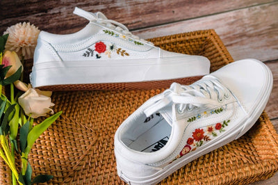 Dahlia Rose Garden Converse Embroidery