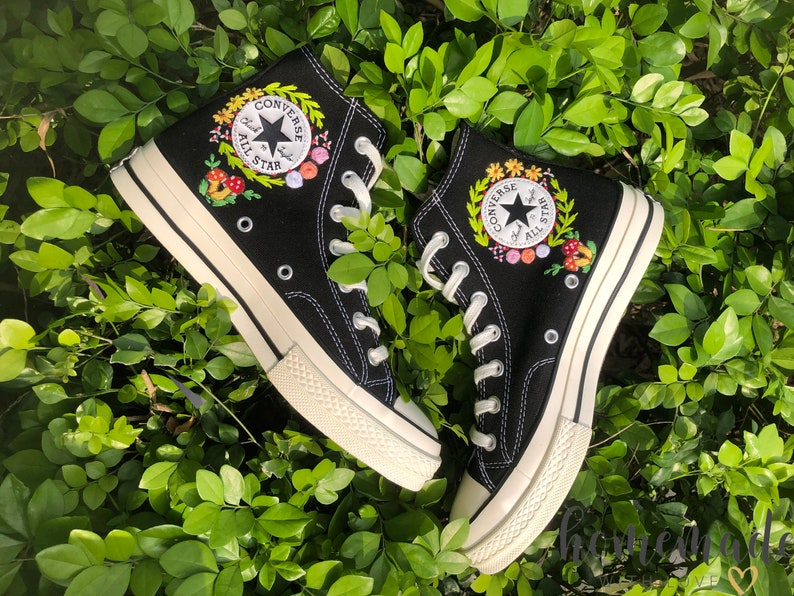 Strawberry Wreath Converse Embroidery