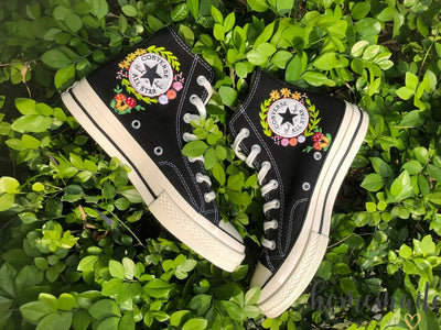 Strawberry Wreath Converse Embroidery