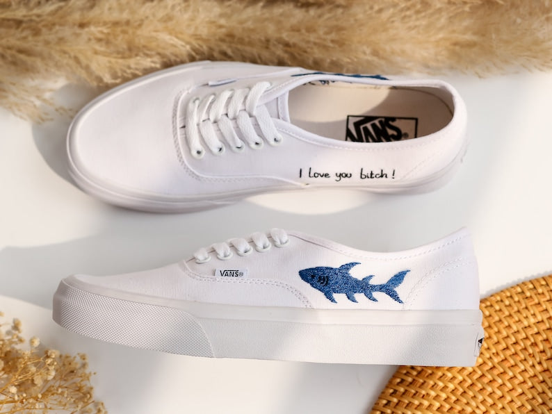 Shark Embroidered Vans