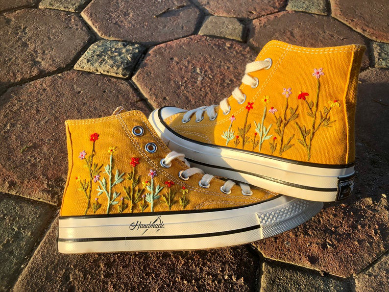 Wildflower Meadow Converse Embroidery