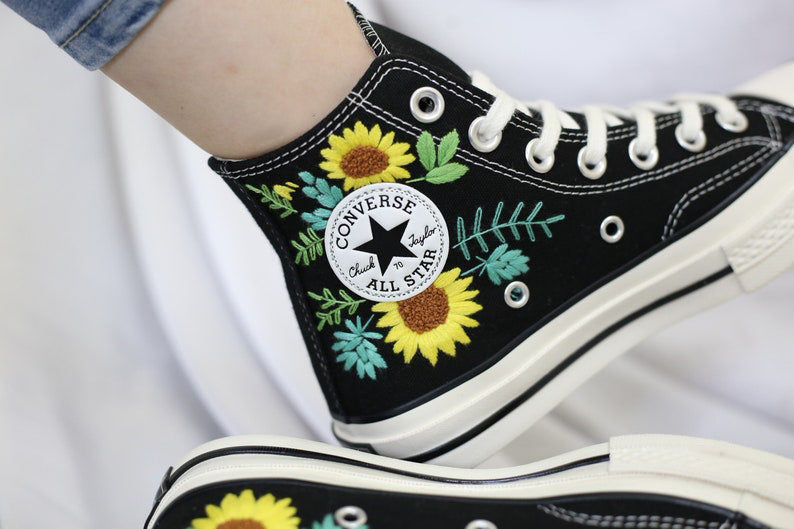 Garden Flower Converse Embroidery